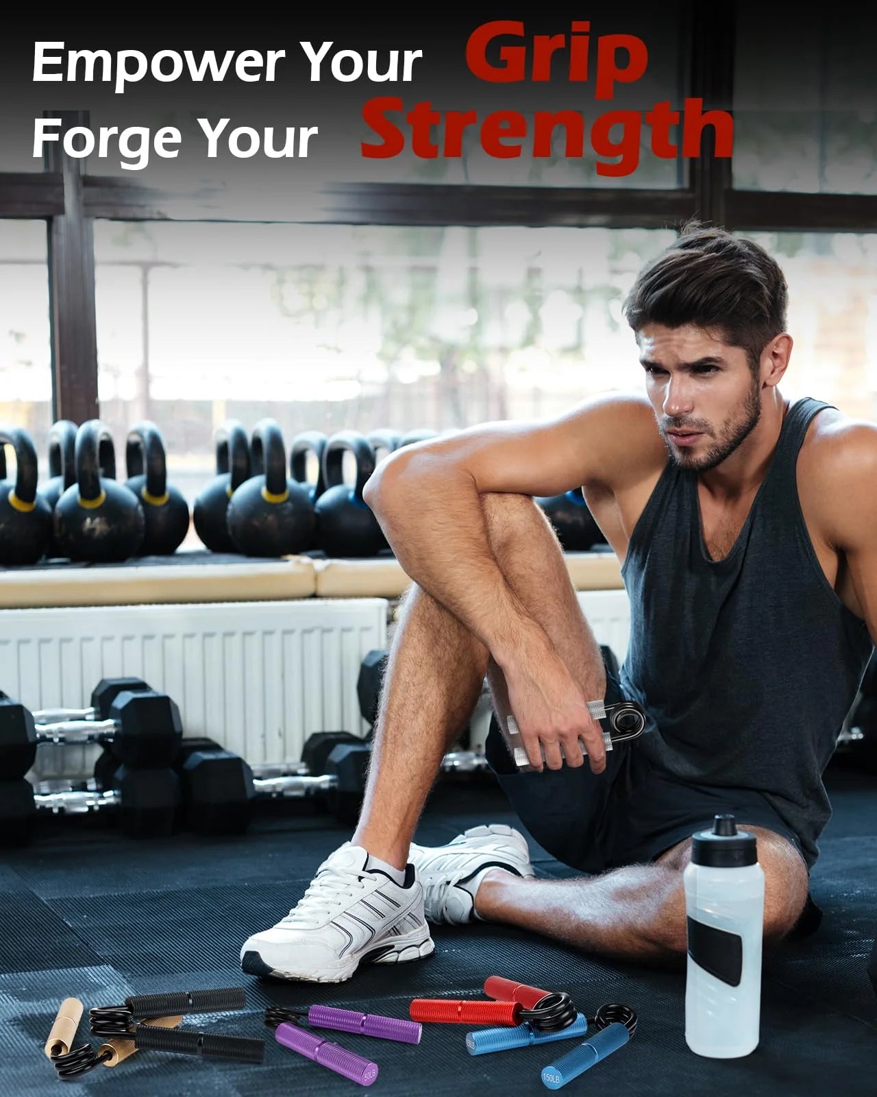 Adjustable Resistance Hand Grip Strength Trainer Set - 6 Pack for Wrist and Forearm Strengthening, Non-Slip Design