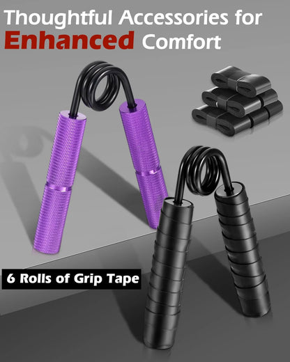 Adjustable Resistance Hand Grip Strength Trainer Set - 6 Pack for Wrist and Forearm Strengthening, Non-Slip Design