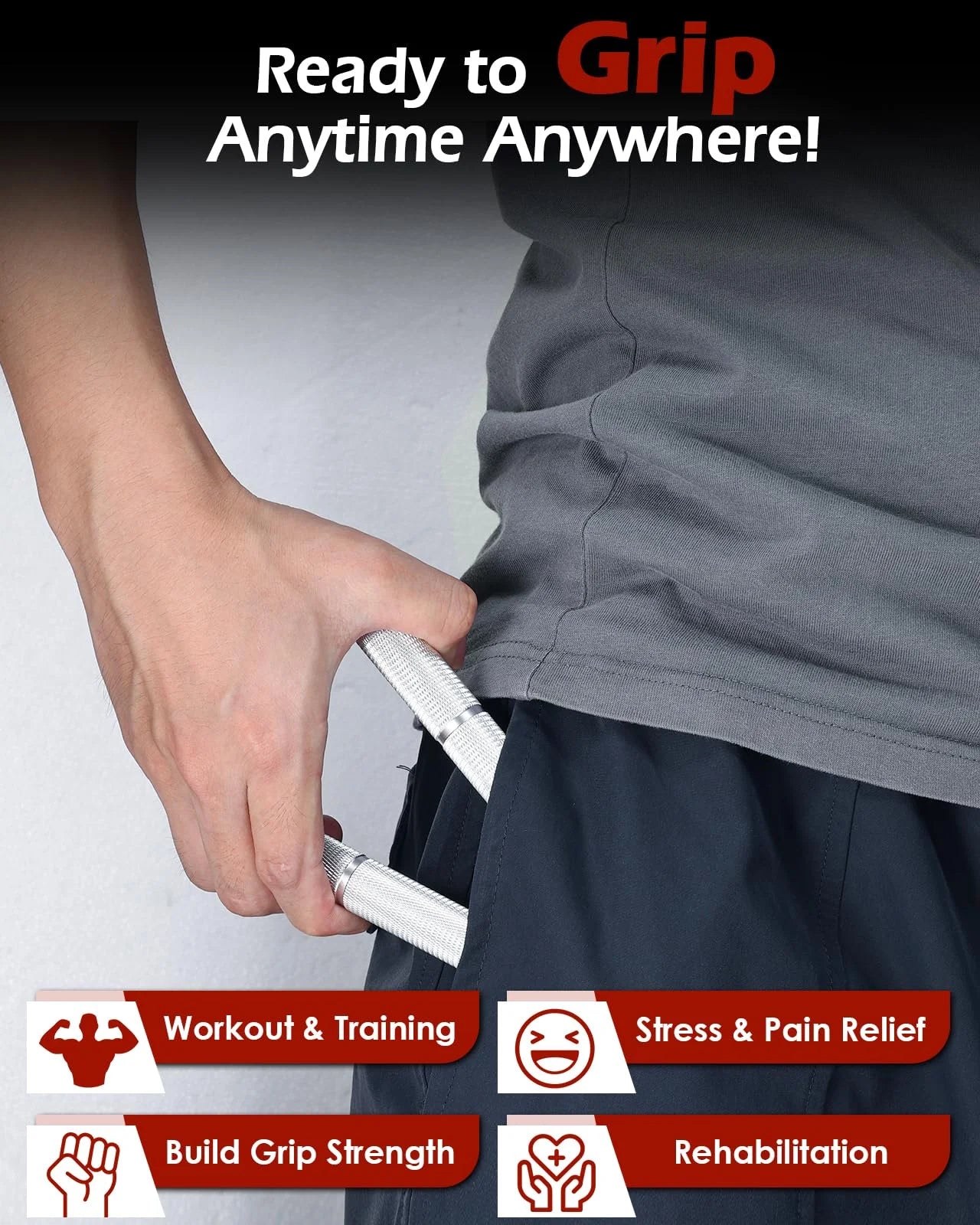 Adjustable Resistance Hand Grip Strength Trainer Set - 6 Pack for Wrist and Forearm Strengthening, Non-Slip Design