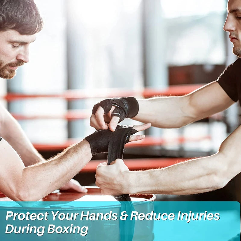 2 Rolls of 2.5M Cotton Boxing Bandages for MMA and Sanda Competition Gloves and Gauntlets